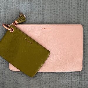 Ted Baker Pink and Olive Clutch Duo